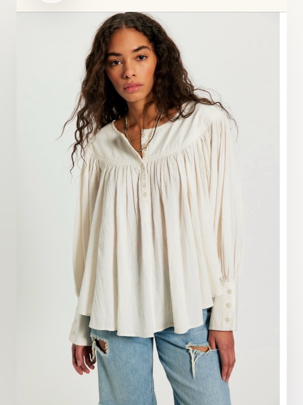 We The Free Malibu Crinkle Top in Whisper White. Size EXTRA SMALL. NWT